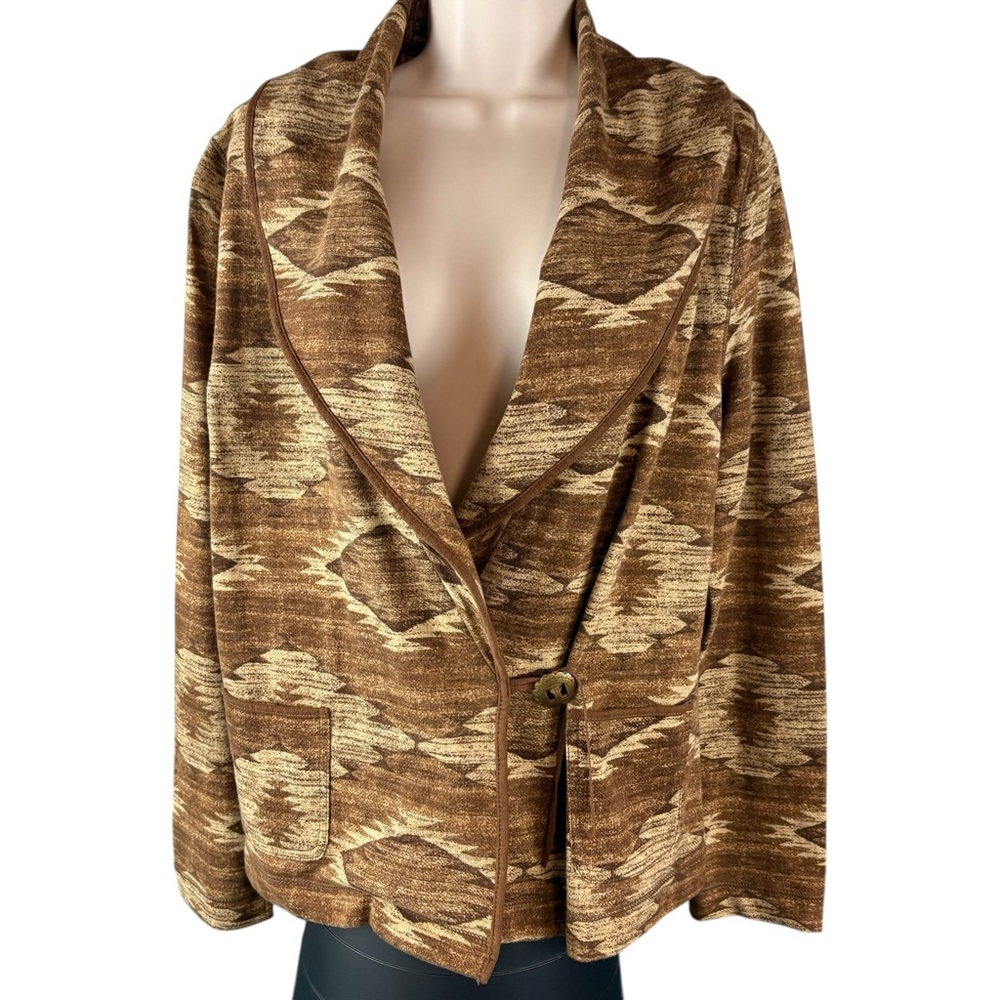LRL Lauren Jeans Co. Womens Large Tribal Aztec Big Button Navajo Jacket (914)